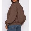 imagePRETTYGARDEN Womens Quilted Bomber Jacket Fall Fashion 2026 Lightweight Cropped Zip up Outerwear Winter Puffer Coats PocketsBrown