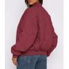 imagePRETTYGARDEN Womens Quilted Bomber Jacket Fall Fashion 2026 Lightweight Cropped Zip up Outerwear Winter Puffer Coats PocketsBurgundy