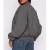 imagePRETTYGARDEN Womens Quilted Bomber Jacket Fall Fashion 2026 Lightweight Cropped Zip up Outerwear Winter Puffer Coats PocketsDark Grey