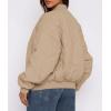 imagePRETTYGARDEN Womens Quilted Bomber Jacket Fall Fashion 2026 Lightweight Cropped Zip up Outerwear Winter Puffer Coats PocketsKhaki