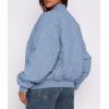 imagePRETTYGARDEN Womens Quilted Bomber Jacket Fall Fashion 2026 Lightweight Cropped Zip up Outerwear Winter Puffer Coats PocketsLight Blue