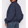 imagePRETTYGARDEN Womens Quilted Bomber Jacket Fall Fashion 2026 Lightweight Cropped Zip up Outerwear Winter Puffer Coats PocketsNavy Blue