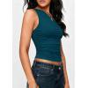imagePRETTYGARDEN Womens Sleeveless One Shoulder Tank Top Ruched Slim Fit Shirts Basic Crop Y2k Tops 2026 Spring Fashion ClothingDark Blue