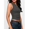 imagePRETTYGARDEN Womens Sleeveless One Shoulder Tank Top Ruched Slim Fit Shirts Basic Crop Y2k Tops 2026 Spring Fashion ClothingDark Grey