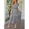 imagePRETTYGARDEN Womens Summer Floral Boho Maxi Dress Short Sleeve Wrap V Neck Ruffle Long Flowy Beach Wedding Guest DressesBlack