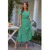 imagePRETTYGARDEN Womens Summer Floral Boho Maxi Dress Short Sleeve Wrap V Neck Ruffle Long Flowy Beach Wedding Guest DressesGreen Floral