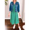 imagePRETTYGARDEN Womens Summer Floral Boho Maxi Dress Short Sleeve Wrap V Neck Ruffle Long Flowy Beach Wedding Guest DressesGreen Floral