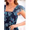 imagePRETTYGARDEN Womens Summer Tulle Midi Dress Sleeveless Smocked Ruffle Flowy Mesh Dresses Party Wedding Guest SundressFloral Navy Blue
