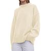 imagePRETTYGARDEN Womens Sweaters Spring 2026 Trendy Casual Crewneck Long Sleeve Cozy Knit Pullover Sweater Tops Fashion ClothingBeige White