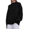 imagePRETTYGARDEN Womens Sweaters Spring 2026 Trendy Casual Crewneck Long Sleeve Cozy Knit Pullover Sweater Tops Fashion ClothingBlack