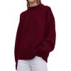 imagePRETTYGARDEN Womens Sweaters Spring 2026 Trendy Casual Crewneck Long Sleeve Cozy Knit Pullover Sweater Tops Fashion ClothingWine Red