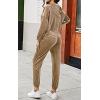 imagePRETTYGARDEN Womens Velour Tracksuits Set Hooded Pullover Sweatpants Long Sleeve 2 Piece Joggers Outfits ApricotMedium