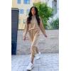 imagePRETTYGARDEN Womens Velour Tracksuits Set Hooded Pullover Sweatpants Long Sleeve 2 Piece Joggers Outfits ApricotMedium