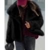 imagePRETTYGARDEN Womens Winter Coats 2026 Trendy Long Sleeve Furry Faux Fur Jackets Button Lapel Warm Fall Outwear with PocketsBlack
