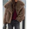 imagePRETTYGARDEN Womens Winter Coats 2026 Trendy Long Sleeve Furry Faux Fur Jackets Button Lapel Warm Fall Outwear with PocketsBlack Khaki