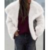 imagePRETTYGARDEN Womens Winter Coats 2026 Trendy Long Sleeve Furry Faux Fur Jackets Button Lapel Warm Fall Outwear with PocketsWhite