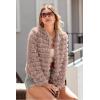 imageWinter Coats Fashion Faux Fur Long Sleeve Fleece Shaggy Jacket OuterwearLight Khaki
