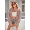 imageWinter Coats Fashion Faux Fur Long Sleeve Fleece Shaggy Jacket OuterwearLight Khaki