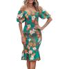 Floral Green Orange
