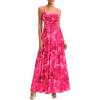 imagePRETTYGARDEN Women Summer Floral Maxi Dress 2026 Spirng Spaghetti Strap Mesh Boho Sundress Party Beach Vacation Long DressesPink Floral