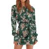 Print Dark Green Pink Floral