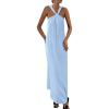 imagePRETTYGARDEN Womens 2026 Casual Long Summer Dresses Sleeveless Strappy Loose Flowy Beach Vacation Maxi Dress with PocketsBlue