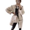 imagePRETTYGARDEN Womens Full Zip Fleece Jacket Long Sleeve Lapel Warm Winter Sherpa Coat With Pockets Beige ApricotSmall