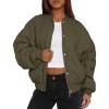 imagePRETTYGARDEN Womens Quilted Bomber Jacket Fall Fashion 2026 Lightweight Cropped Zip up Outerwear Winter Puffer Coats PocketsArmy Green