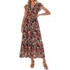 Black Red Floral