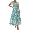 Floral Blue Green