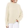 imagePRETTYGARDEN Womens Sweaters Spring 2026 Trendy Casual Crewneck Long Sleeve Cozy Knit Pullover Sweater Tops Fashion ClothingBeige White