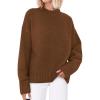 imagePRETTYGARDEN Womens Sweaters Spring 2026 Trendy Casual Crewneck Long Sleeve Cozy Knit Pullover Sweater Tops Fashion ClothingCaramel