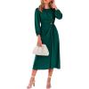 imagePRETTYGARDEN womens Formal Satin DressDark Green