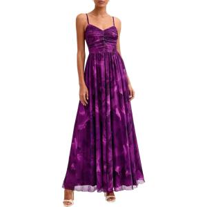 imagePRETTYGARDEN Women Summer Floral Maxi Dress 2026 Spirng Spaghetti Strap Mesh Boho Sundress Party Beach Vacation Long DressesFloral Purple