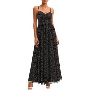 imagePRETTYGARDEN Women Summer Floral Maxi Dress 2026 Spirng Spaghetti Strap Mesh Boho Sundress Party Beach Vacation Long DressesPolka Dot Black White