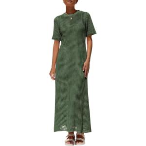 imagePRETTYGARDEN Womens Eyelet Cover Up Dress 2026 Summer Vacation Resort Maxi Dresses Beach Short Sleeve Hollow Out SundressArmy Green
