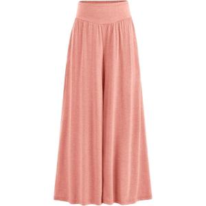 imagePRETTYGARDEN Womens Summer Wide Leg Trouser Pants Casual High Waisted Flowy Palazzo Lounge Pant with Pockets