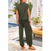 imagePRETTYGARDEN 2 Piece Outfits for Women Summer 2026 Knit Vest Tops Sweatpants Spring Beach Vacation Travel Sweater Lounge SetArmy Green