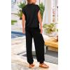 imagePRETTYGARDEN 2 Piece Outfits for Women Summer 2026 Knit Vest Tops Sweatpants Spring Beach Vacation Travel Sweater Lounge SetBlack