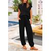 imagePRETTYGARDEN 2 Piece Outfits for Women Summer 2026 Knit Vest Tops Sweatpants Spring Beach Vacation Travel Sweater Lounge SetBlack