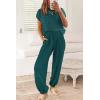 imagePRETTYGARDEN 2 Piece Outfits for Women Summer 2026 Knit Vest Tops Sweatpants Spring Beach Vacation Travel Sweater Lounge SetBlue Green