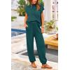 imagePRETTYGARDEN 2 Piece Outfits for Women Summer 2026 Knit Vest Tops Sweatpants Spring Beach Vacation Travel Sweater Lounge SetBlue Green