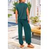 imagePRETTYGARDEN 2 Piece Outfits for Women Summer 2026 Knit Vest Tops Sweatpants Spring Beach Vacation Travel Sweater Lounge SetBlue Green