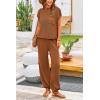 imagePRETTYGARDEN 2 Piece Outfits for Women Summer 2026 Knit Vest Tops Sweatpants Spring Beach Vacation Travel Sweater Lounge SetBrown