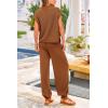 imagePRETTYGARDEN 2 Piece Outfits for Women Summer 2026 Knit Vest Tops Sweatpants Spring Beach Vacation Travel Sweater Lounge SetBrown