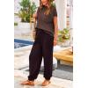 imagePRETTYGARDEN 2 Piece Outfits for Women Summer 2026 Knit Vest Tops Sweatpants Spring Beach Vacation Travel Sweater Lounge SetCoffee