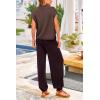 imagePRETTYGARDEN 2 Piece Outfits for Women Summer 2026 Knit Vest Tops Sweatpants Spring Beach Vacation Travel Sweater Lounge SetCoffee