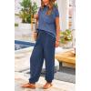 imagePRETTYGARDEN 2 Piece Outfits for Women Summer 2026 Knit Vest Tops Sweatpants Spring Beach Vacation Travel Sweater Lounge SetDark Blue