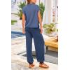 imagePRETTYGARDEN 2 Piece Outfits for Women Summer 2026 Knit Vest Tops Sweatpants Spring Beach Vacation Travel Sweater Lounge SetDark Blue