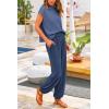 imagePRETTYGARDEN 2 Piece Outfits for Women Summer 2026 Knit Vest Tops Sweatpants Spring Beach Vacation Travel Sweater Lounge SetDark Blue